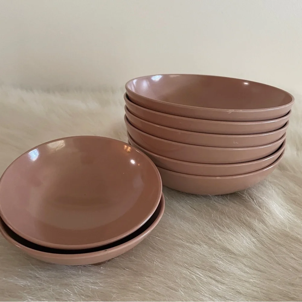Vintage Mauve Melamine Melmac Dining Bowl Set